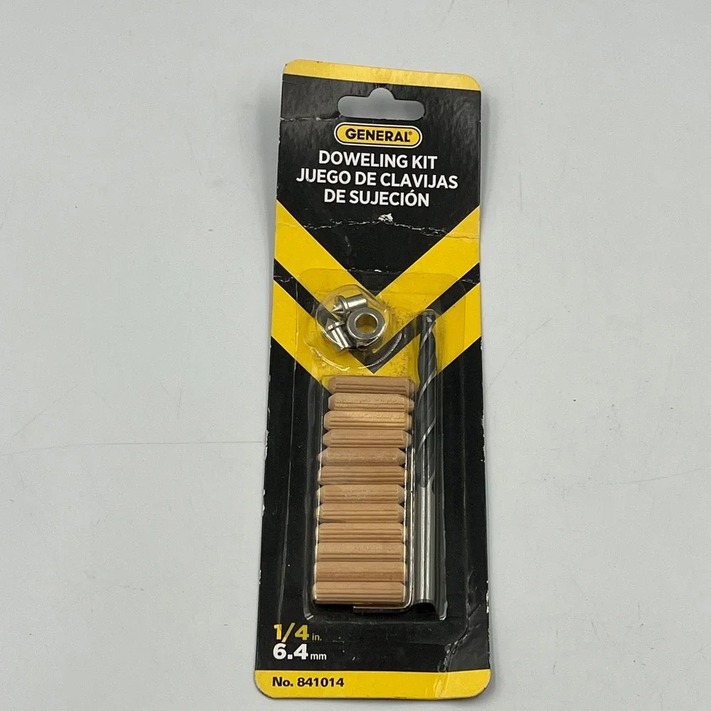 General Doweling Kit Wood 1/4 Inch 17pc Woodworking Set 841014 New Sealed
